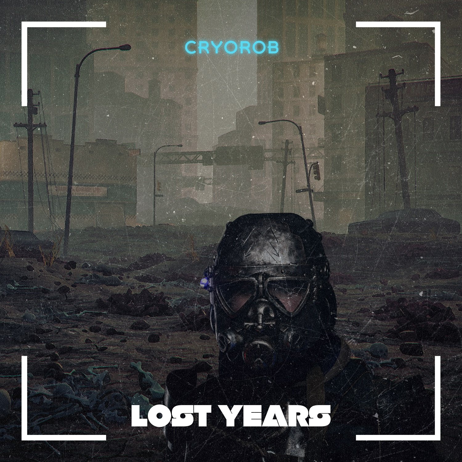 Cover art for Cryorob’s Lost Years — a futuristic traveler suspended in neon space, evoking nostalgia.